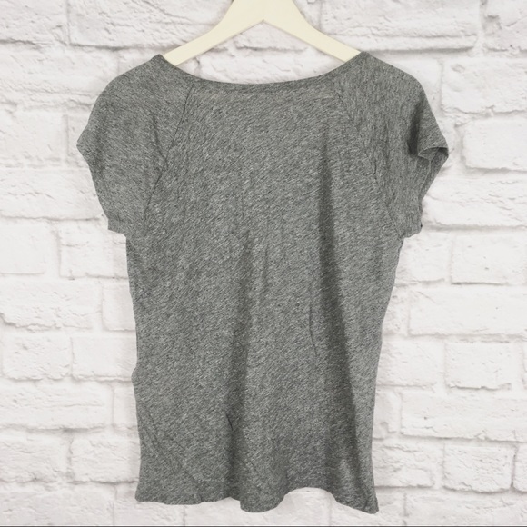 Madewell Grey Split Neck Short Sleeve Tee - Picture 4 of 6